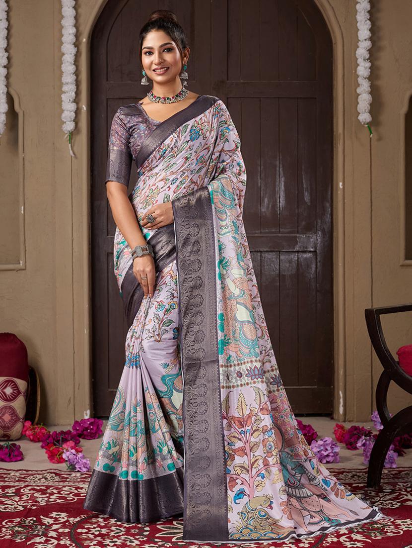 women printed bordered saree with blouse - 21240060 -  Zoom Image - 0
