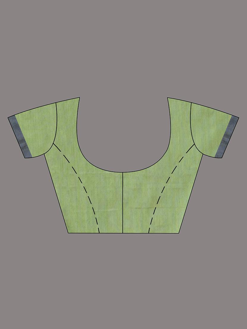 green art silk handloom saree with blouse - 21240626 - Standard Image - 3