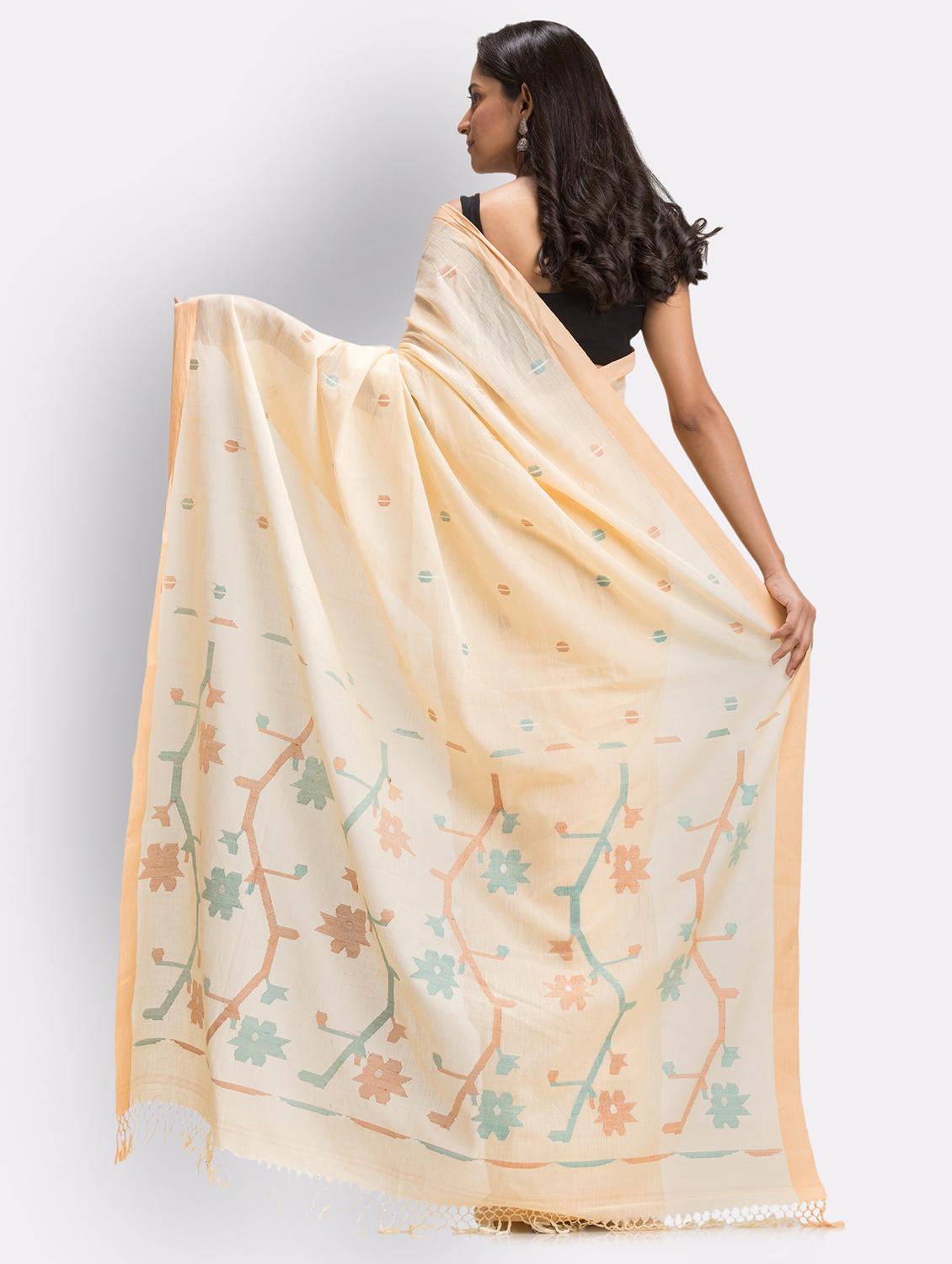 cream handloom saree with blouse - 21241991 - Standard Image - 5