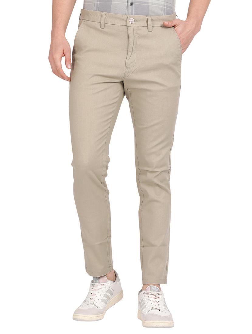 men solid mid rise chinos - 21242431 - Zoom Image - 0
