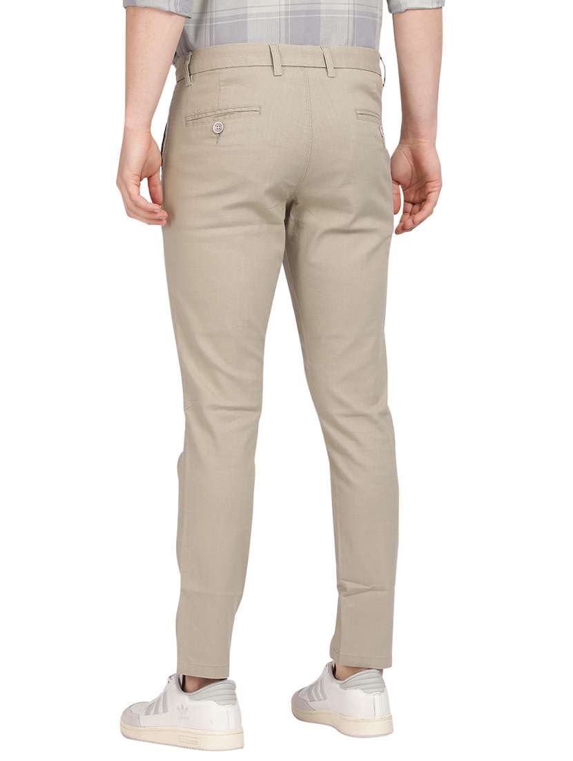 men solid mid rise chinos - 21242431 - Standard Image - 3