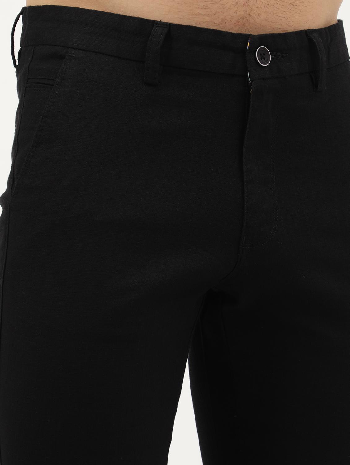 black cotton chinos casual trousers - 21242434 - Standard Image - 5