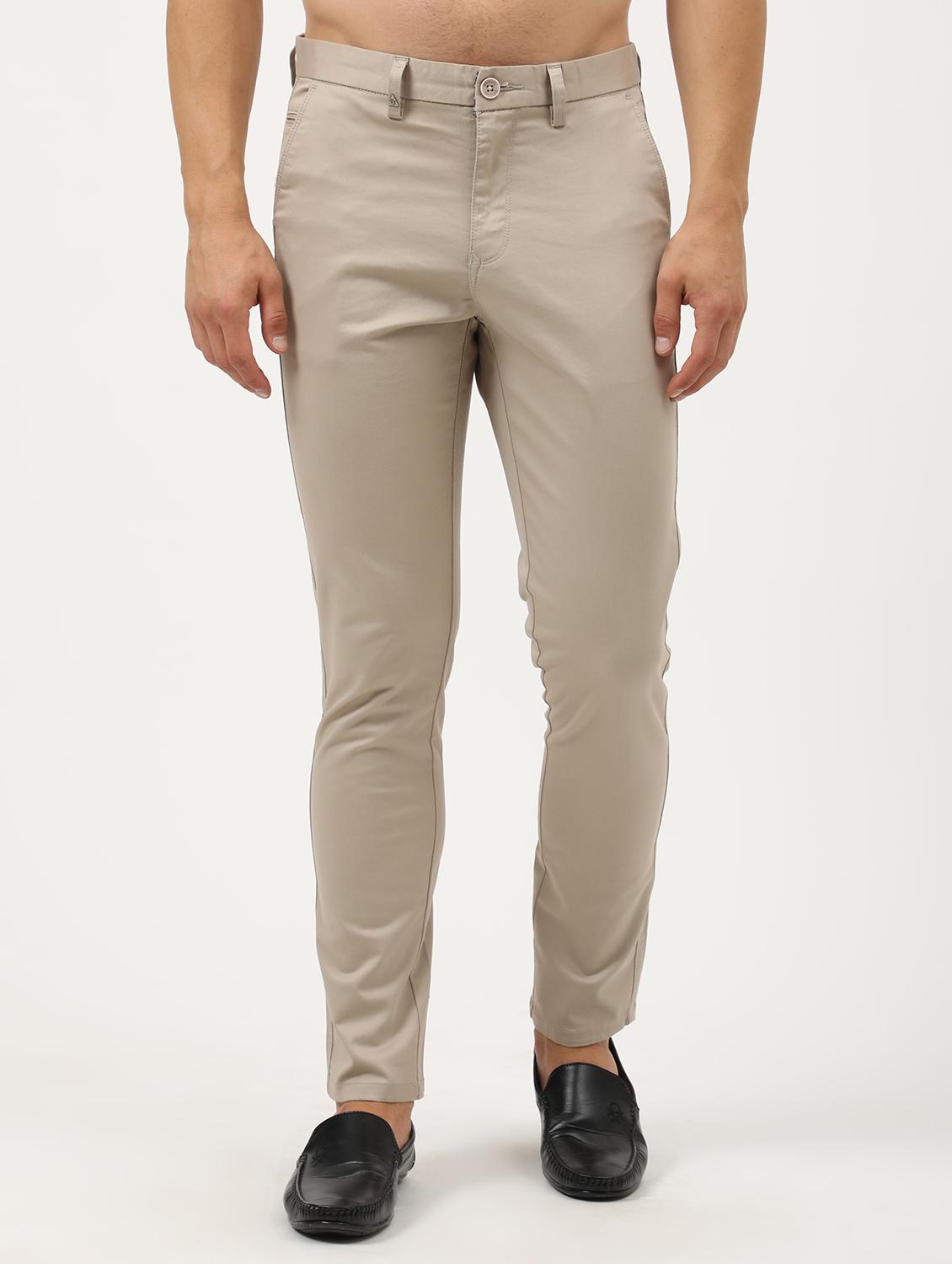 men solid cotton chinos casual trouser - 21242446 - Zoom Image - 0