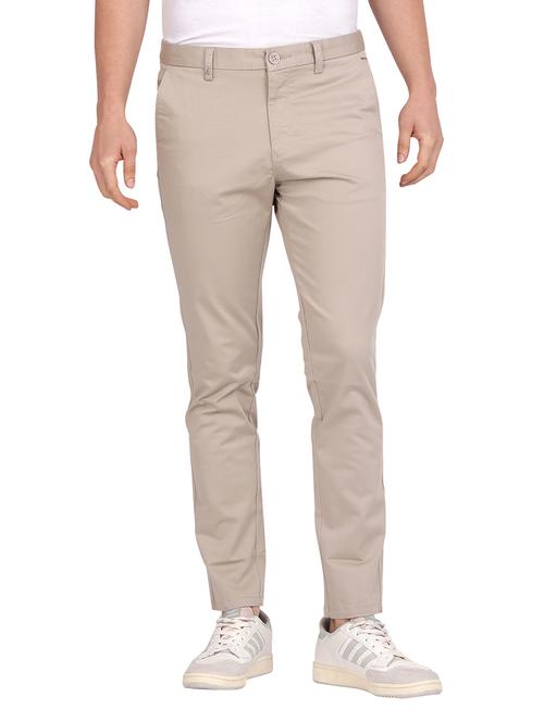 cream cotton chinos casual trousers - 21242449 - Standard Image - 0