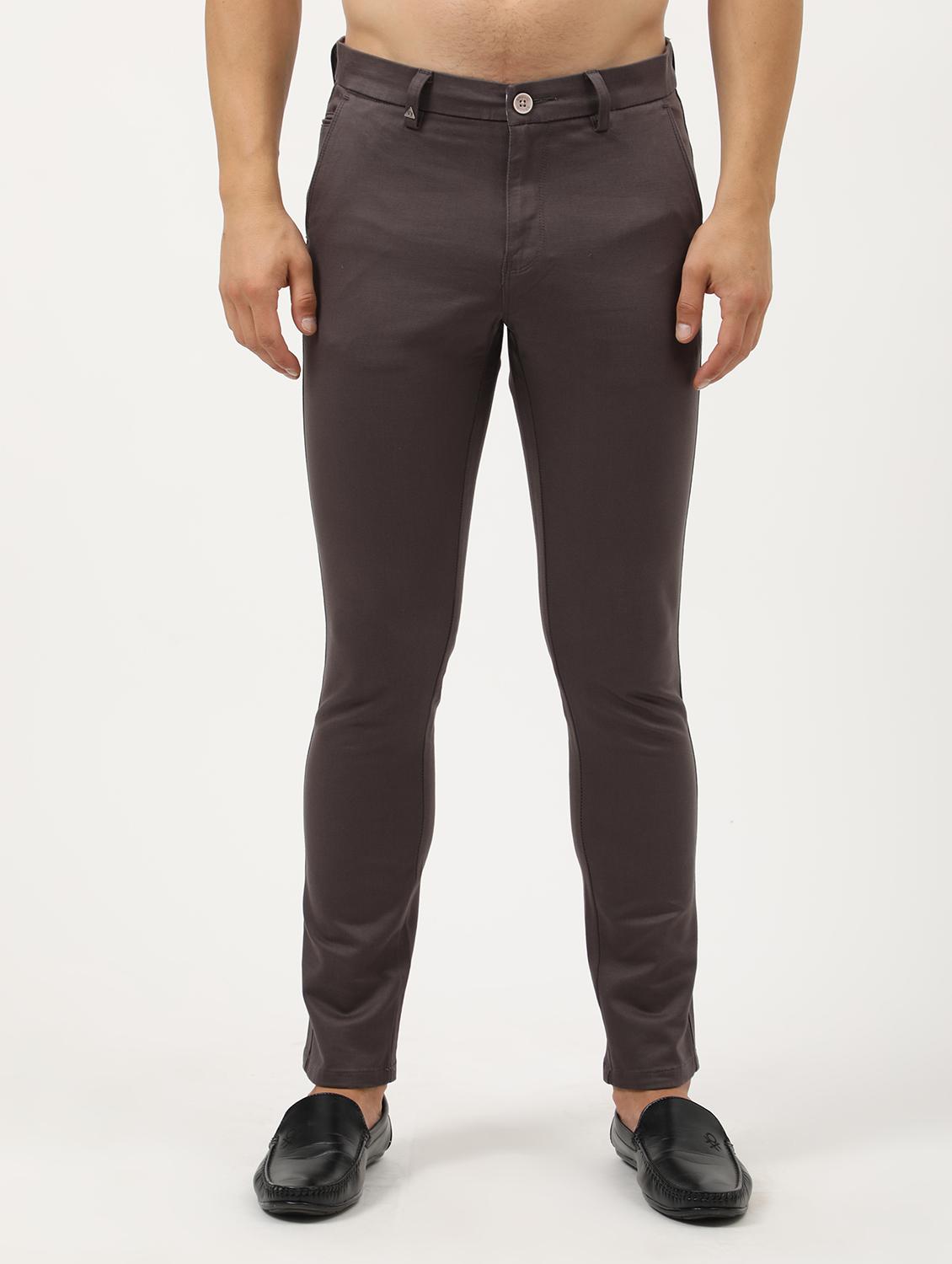 brown cotton chinos casual trousers - 21242454 - Zoom Image - 0