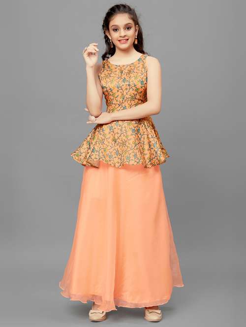 peach rayon skirt top set  - 21242741 -  Standard Image - 0