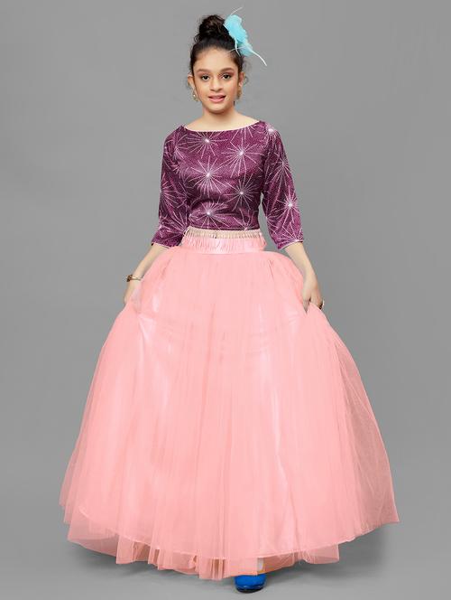 girls printed boat neck lehenga choli - 21243574 -  Standard Image - 0