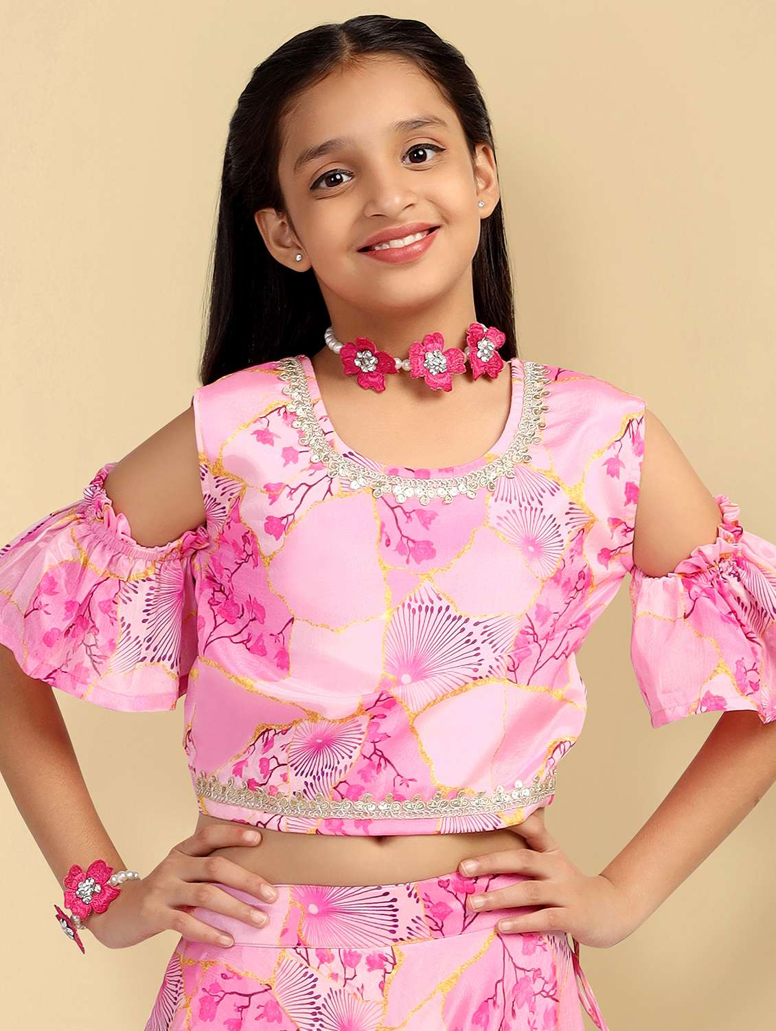 pink polyester lehenga choli - 21243600 -  Standard Image - 3