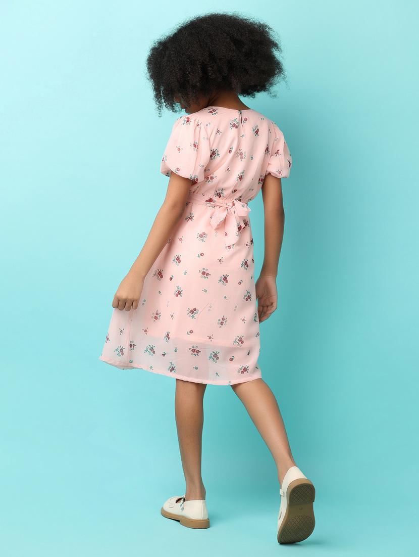 girls peach floral printed frock - 21244231 - Standard Image - 3