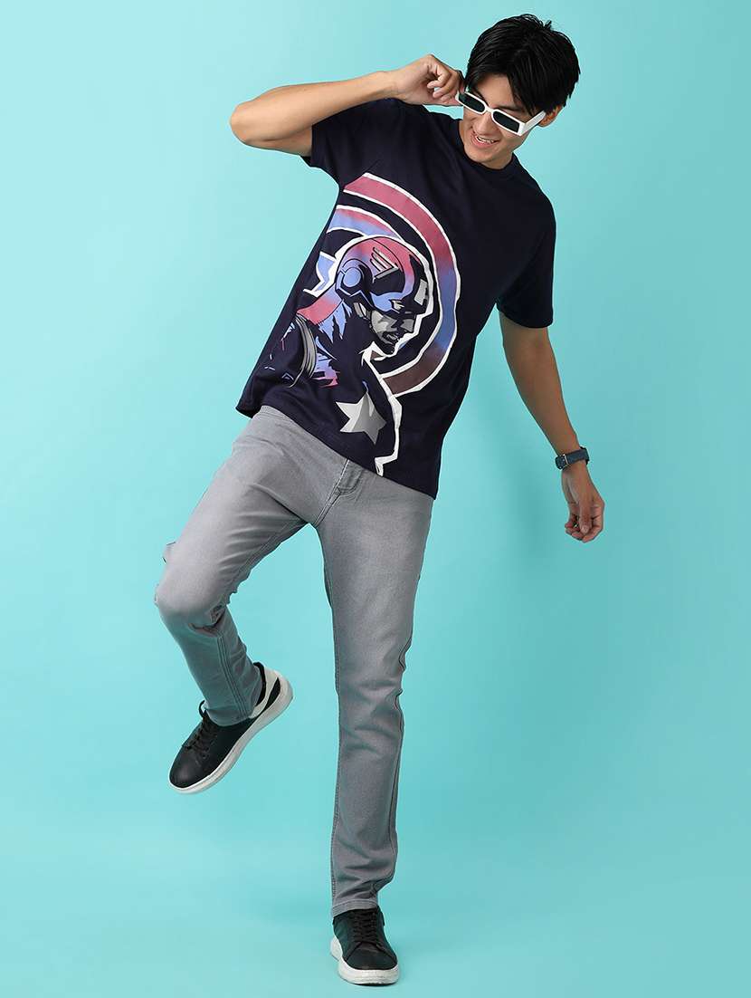 men front print round neck t-shirt - 21244245 -  Standard Image - 3