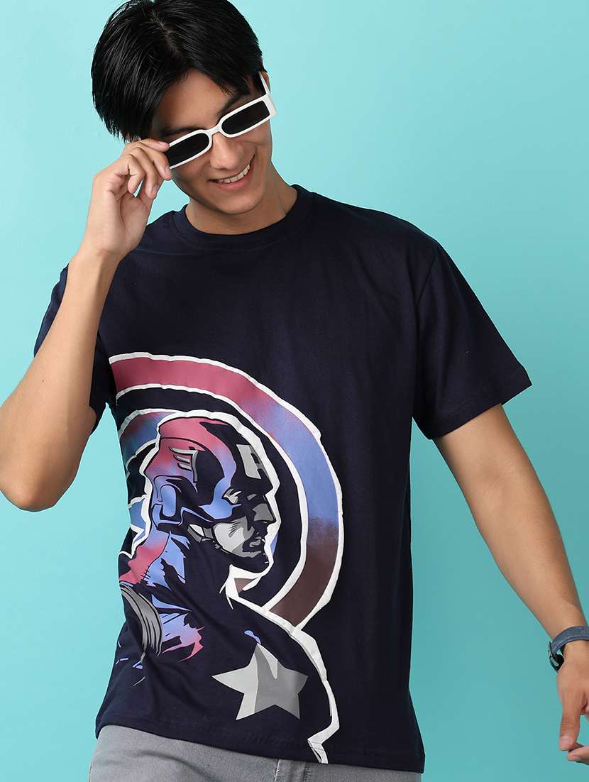 men front print round neck t-shirt - 21244245 -  Standard Image - 5