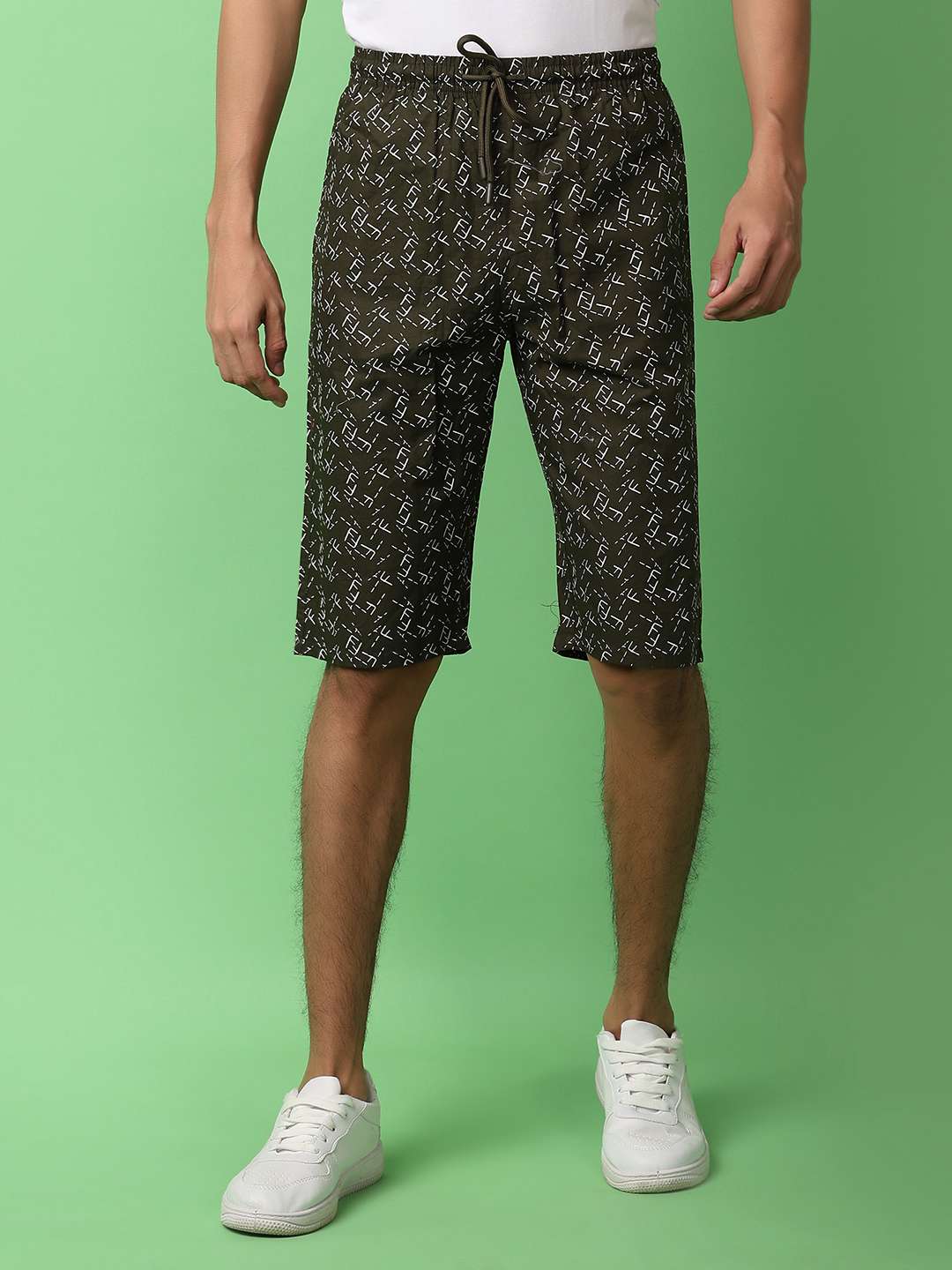 olive poplin shorts - 21244258 - Zoom Image - 0