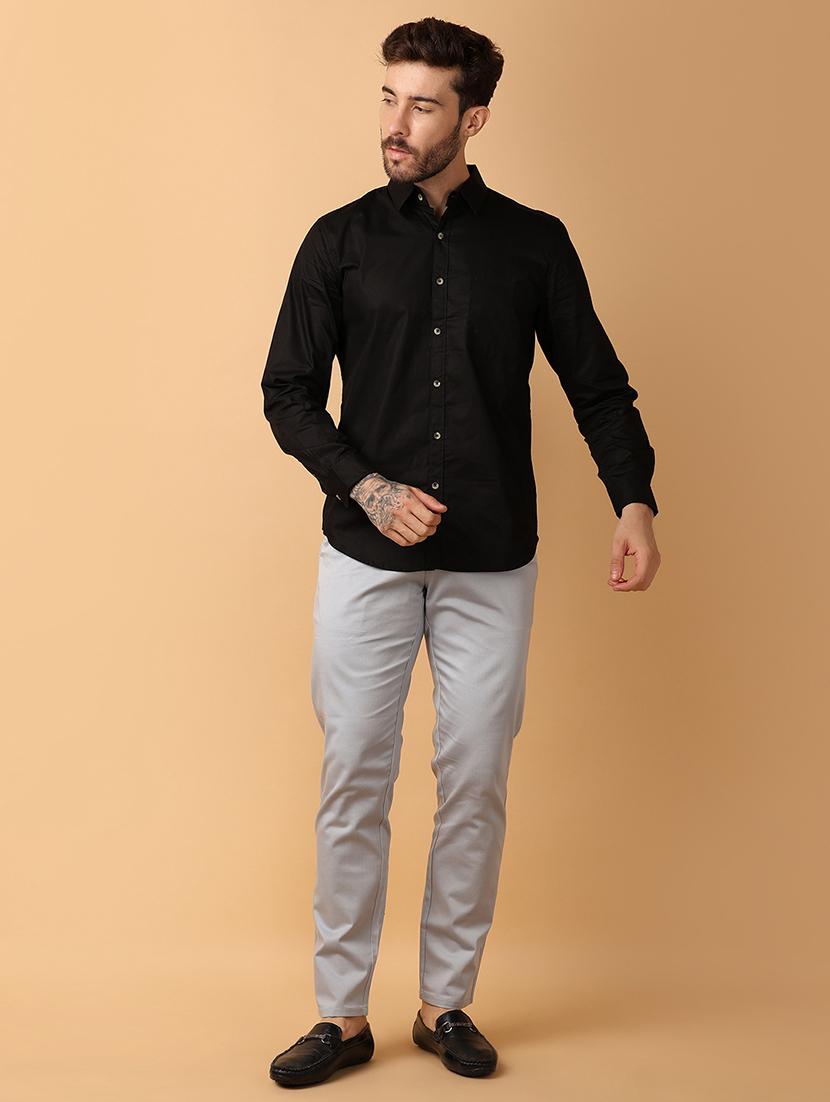 men black regulal fit long sleeves shirt - 21244264 - Standard Image - 5