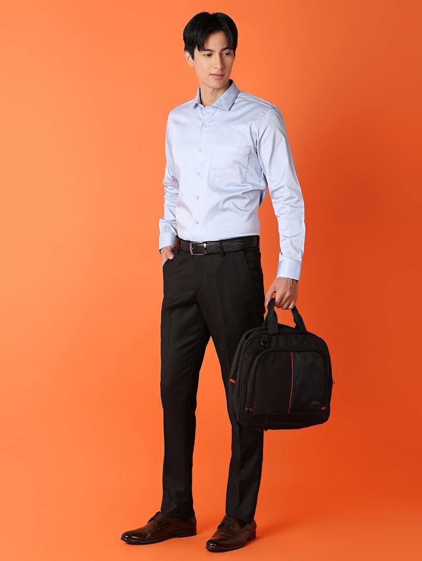 men light blue solids formal shirt - 21244275 -  Standard Image - 3