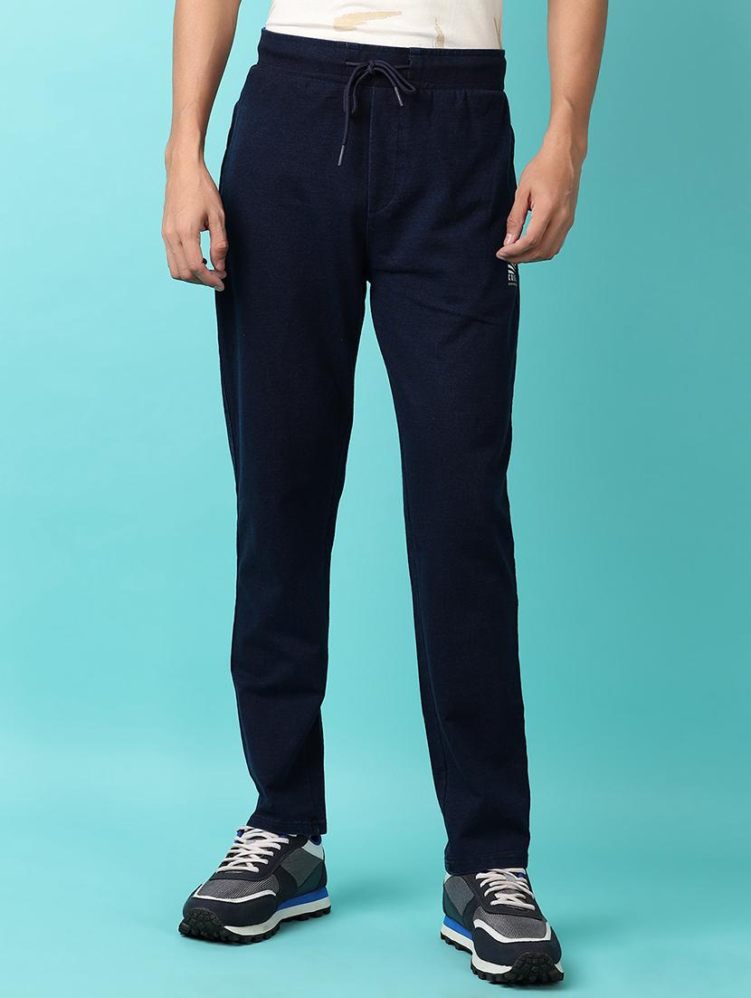 men mid-rise solid track pant