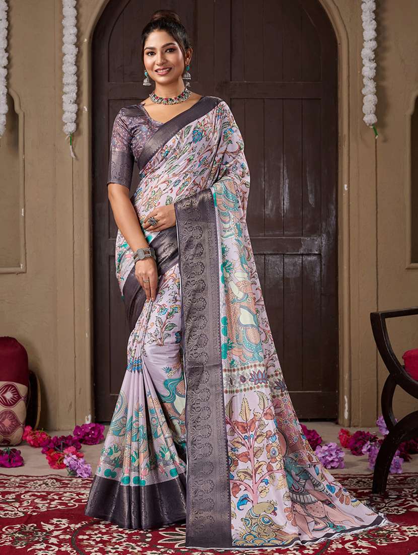 women printed bordered saree with blouse - 21244410 -  Zoom Image - 0