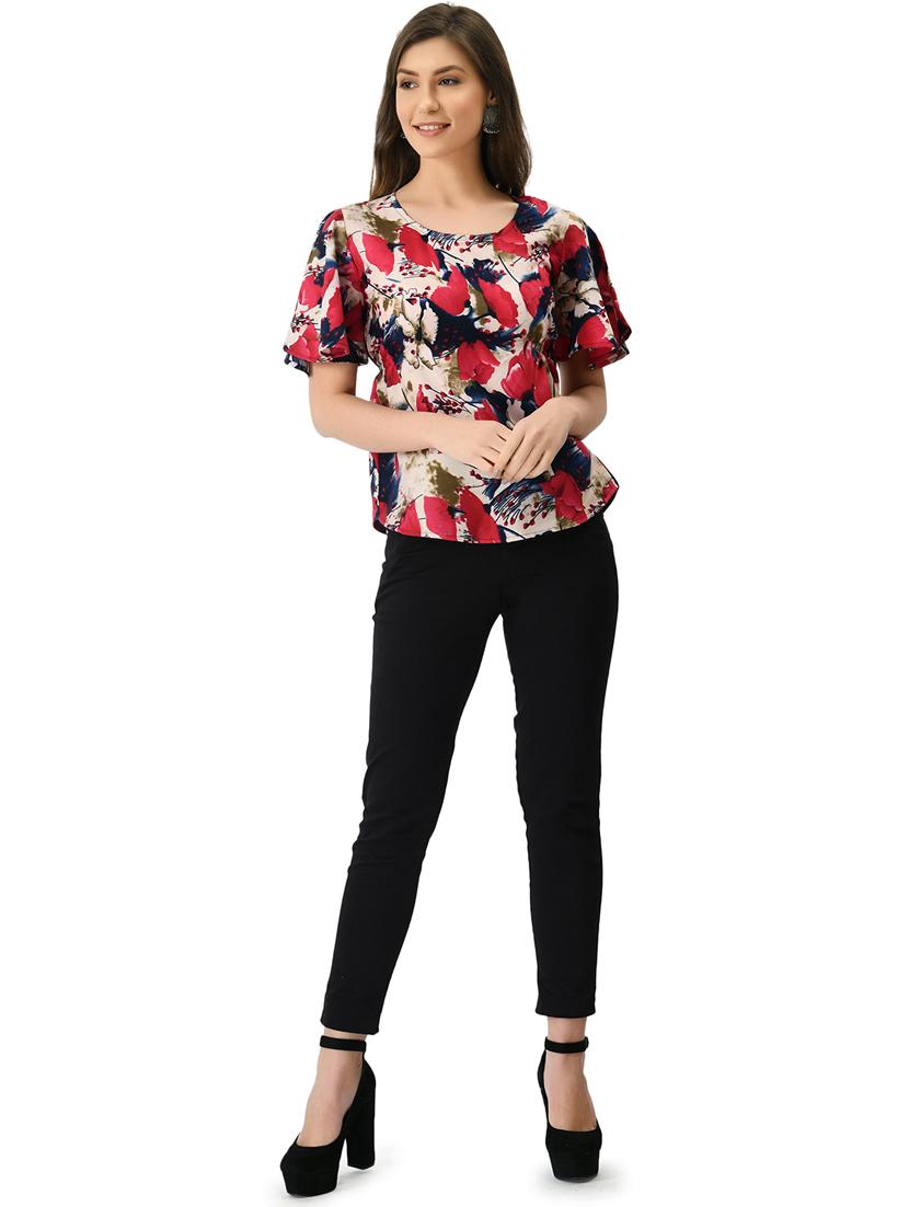 multi colored crepe regular top - 21244685 - Standard Image - 3