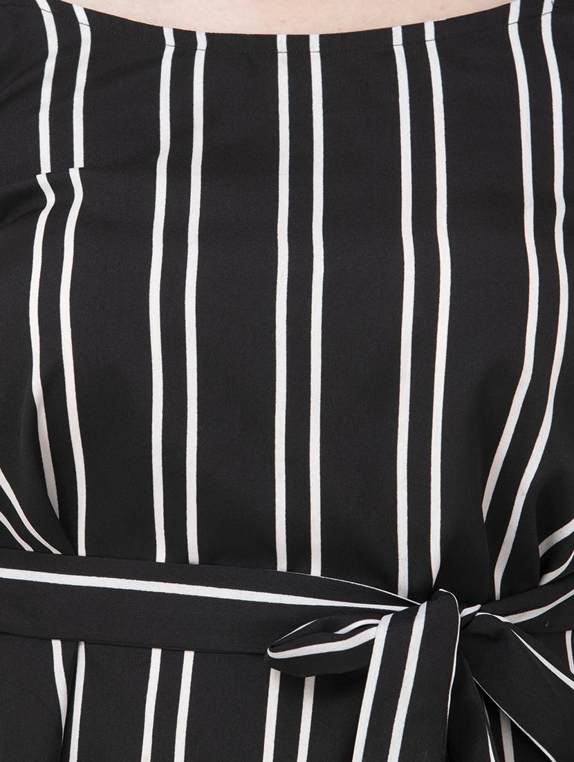 black striped a-line dress - 21244688 - Standard Image - 3