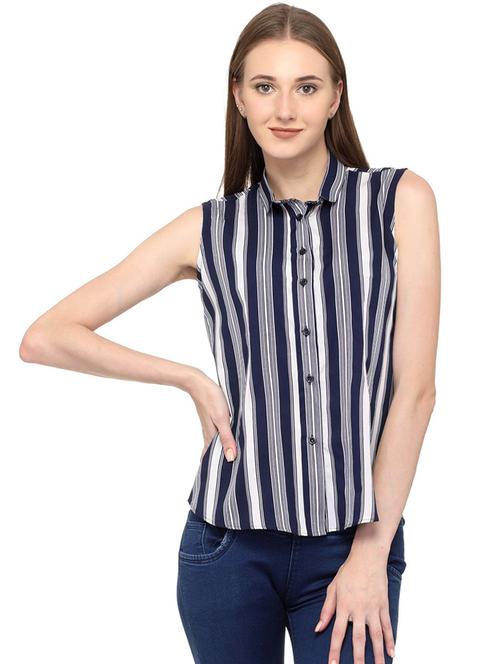 blue striped regular shirt - 21244703 - Standard Image - 0