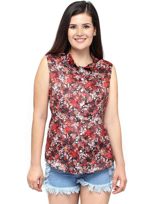 brown floral regular shirt - 21244710 - Standard Image - 0