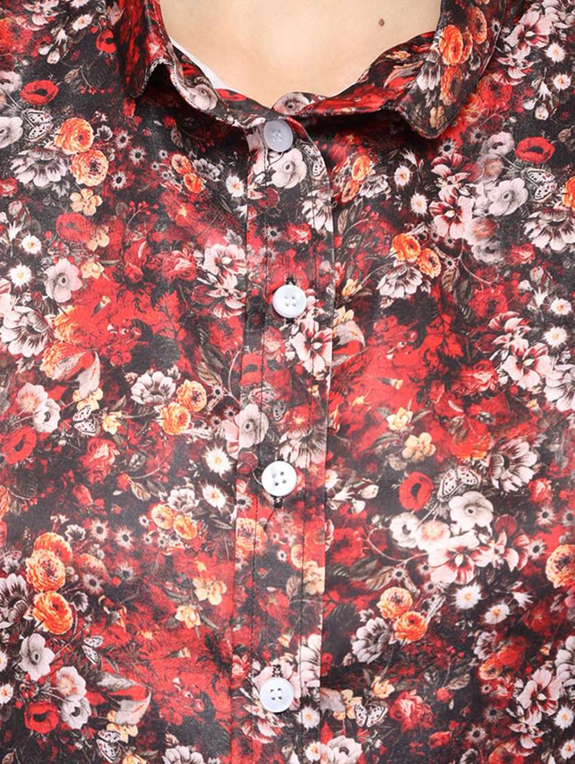 brown floral regular shirt - 21244710 - Standard Image - 3