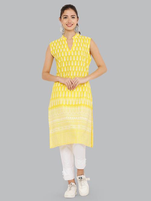 women sleeveless printed kurta - 21244727 - Standard Image - 0