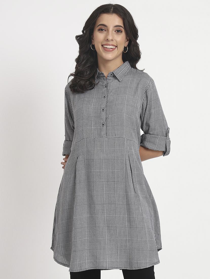 black cotton blend regular tunic - 21244948 - Zoom Image - 0
