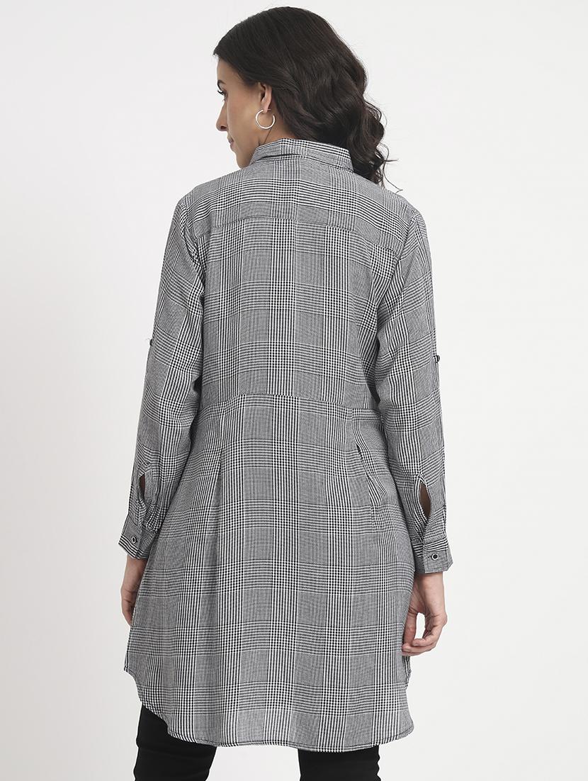 black cotton blend regular tunic - 21244948 - Standard Image - 3