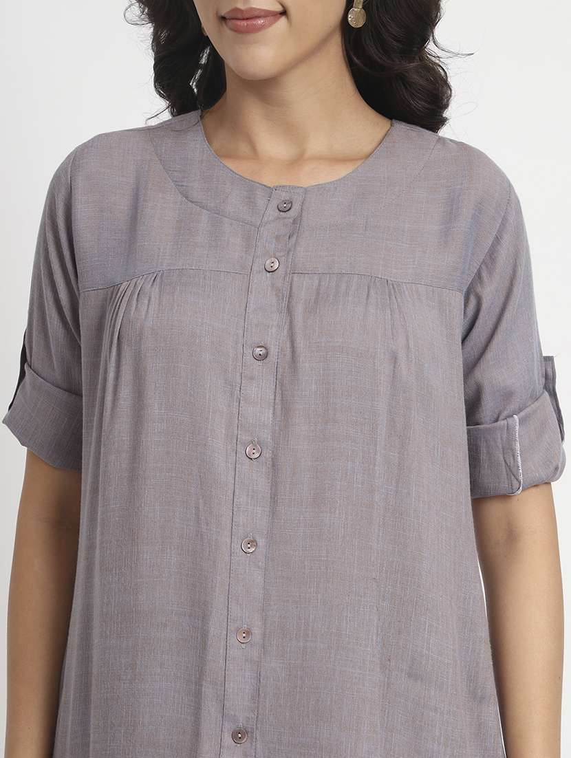 grey linen regular tunic - 21244954 - Standard Image - 5