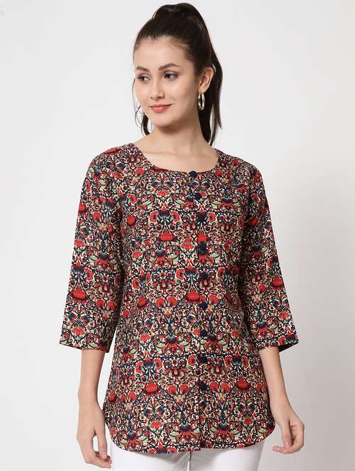 maroon polyester regular tunic - 21244958 - Standard Image - 0