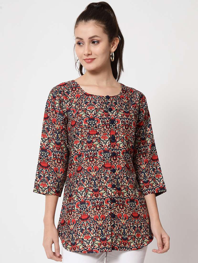 maroon polyester regular tunic - 21244958 - Zoom Image - 0