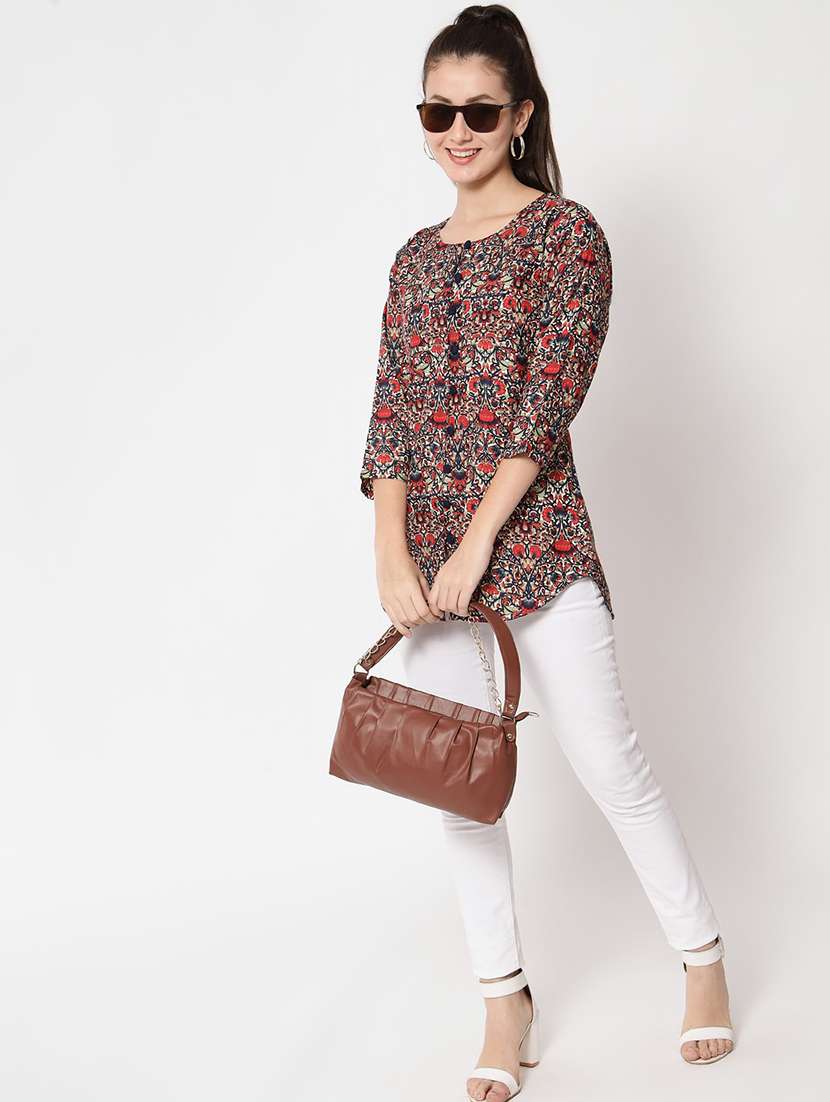 maroon polyester regular tunic - 21244958 - Standard Image - 3