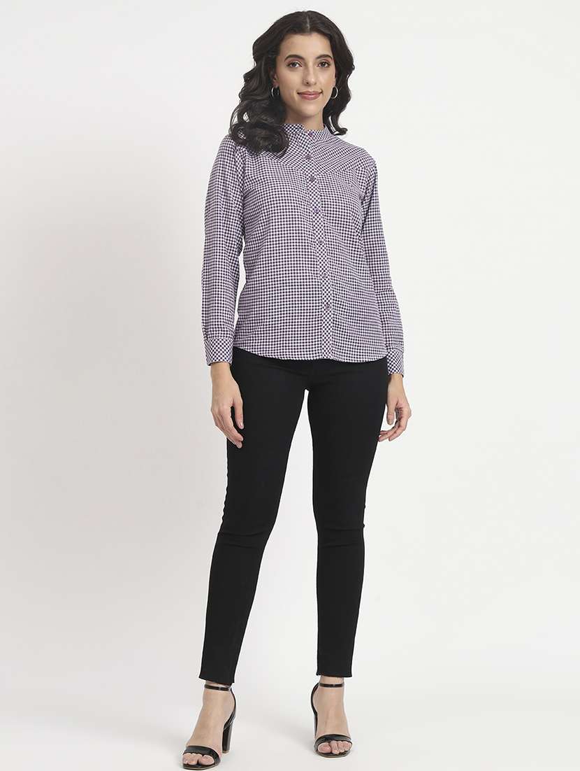 women checks regular shirt - 21244969 - Standard Image - 3