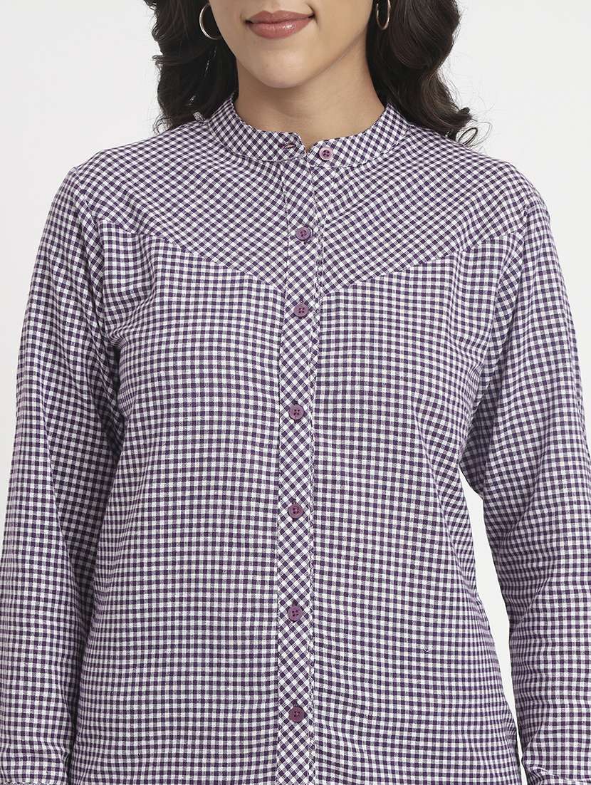 women checks regular shirt - 21244969 - Standard Image - 5