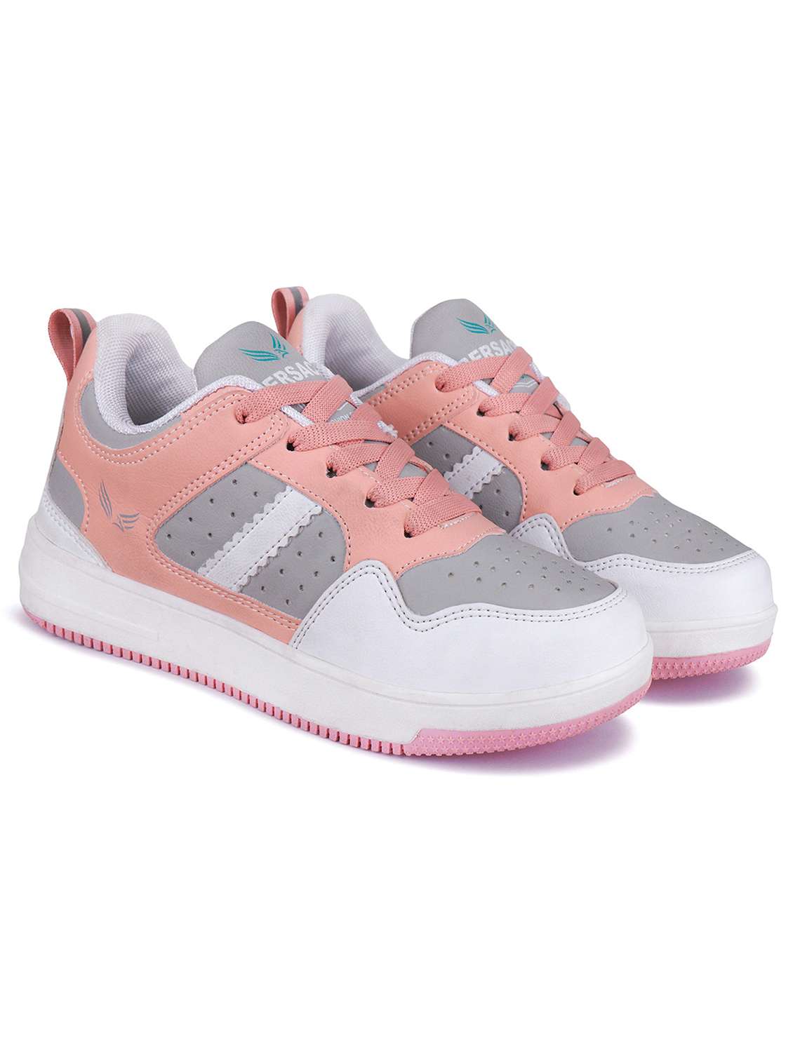 color block lace-up sports shoes