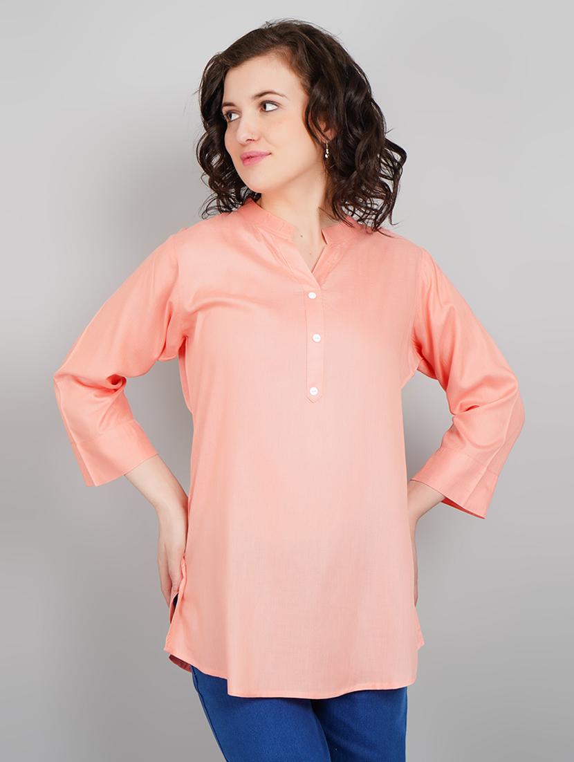 women mandarin neck solid a-line kurta - 21245320 - Zoom Image - 0