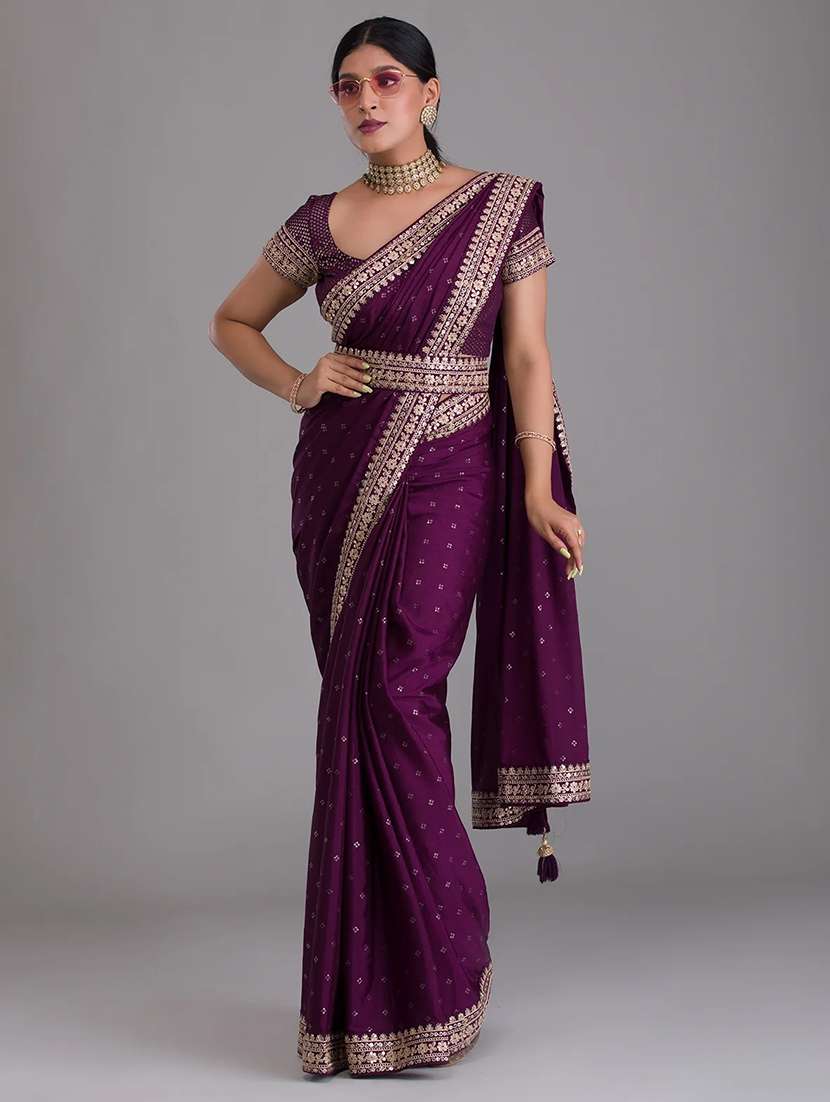 women printed bordered saree