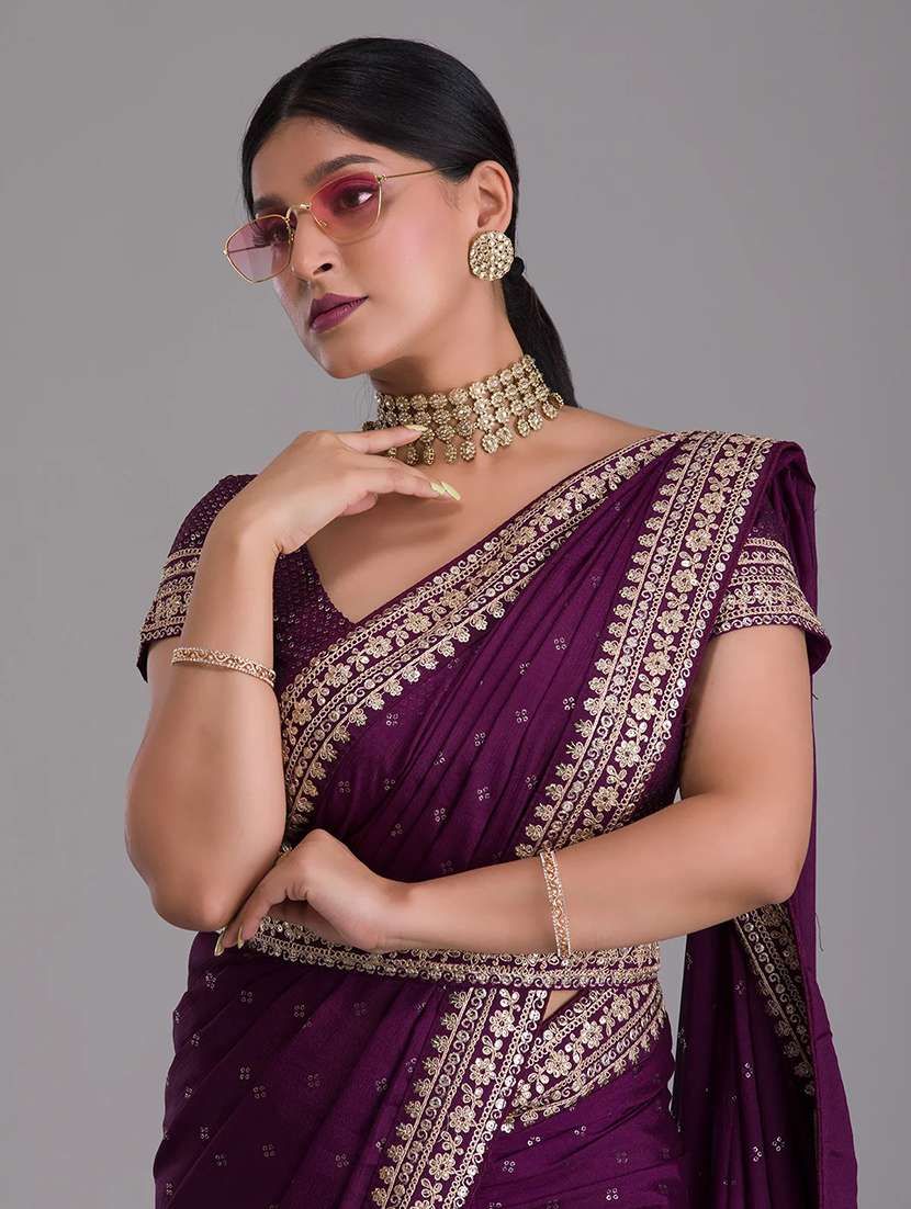 women printed bordered saree - 21245550 -  Standard Image - 3