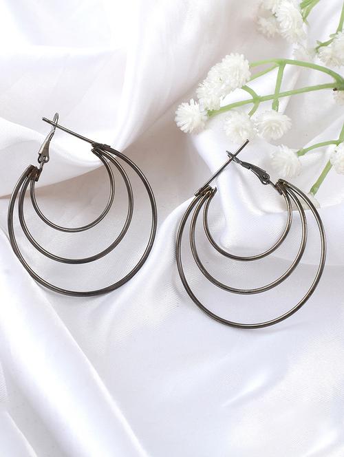 black brass hoop earrings - 21246749 - Standard Image - 0