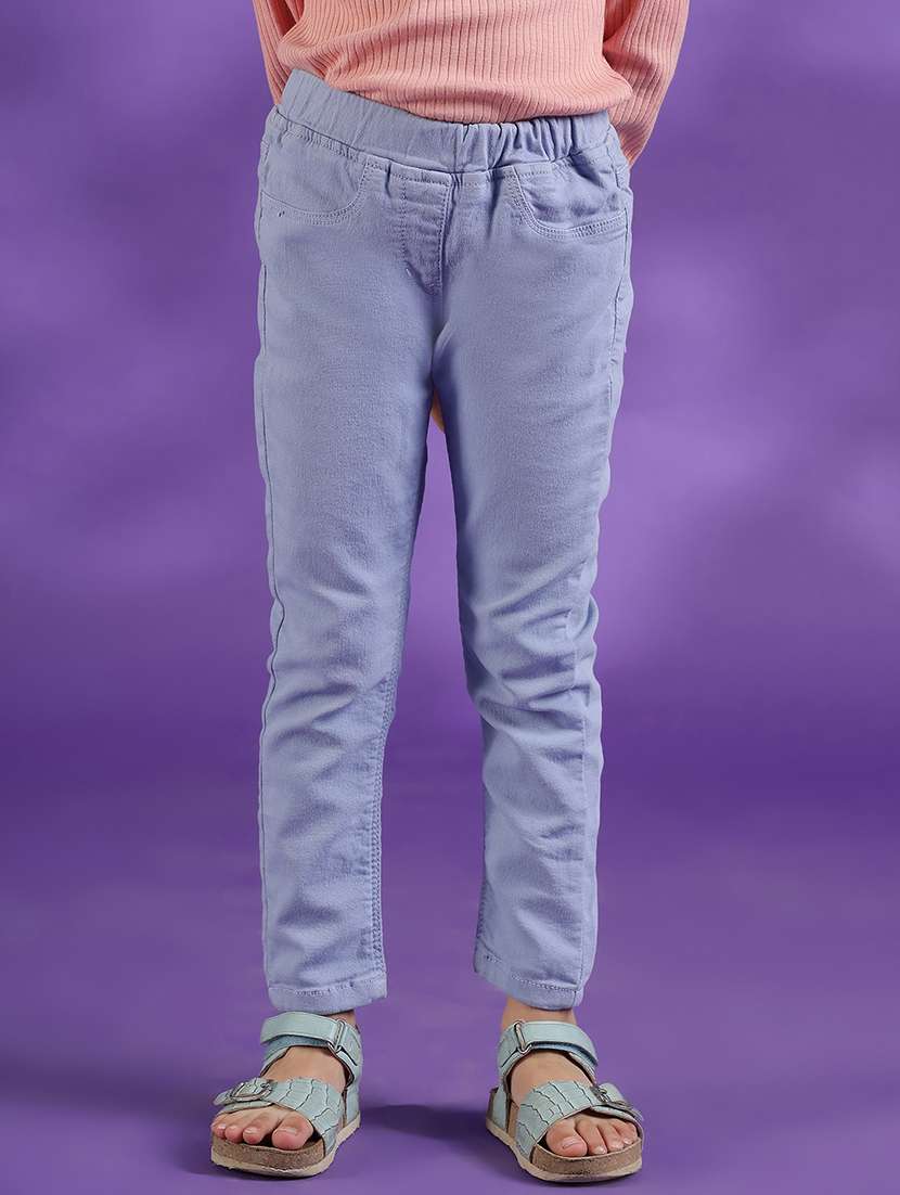 girsl mid rise solid jeggings