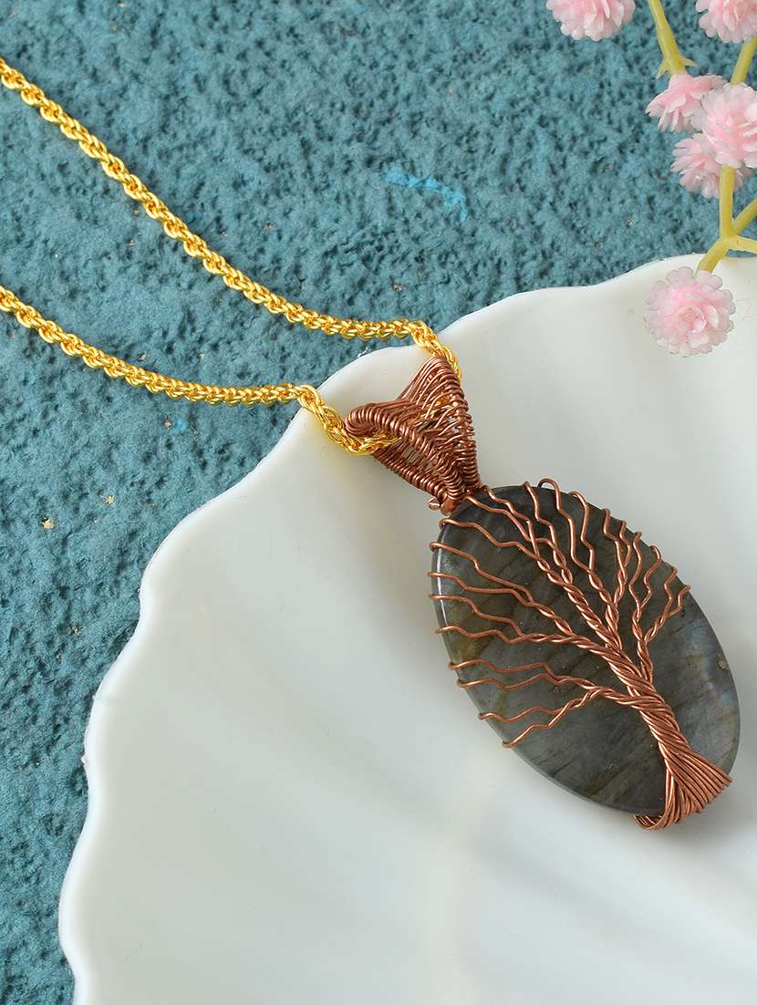 brown crystal pendant