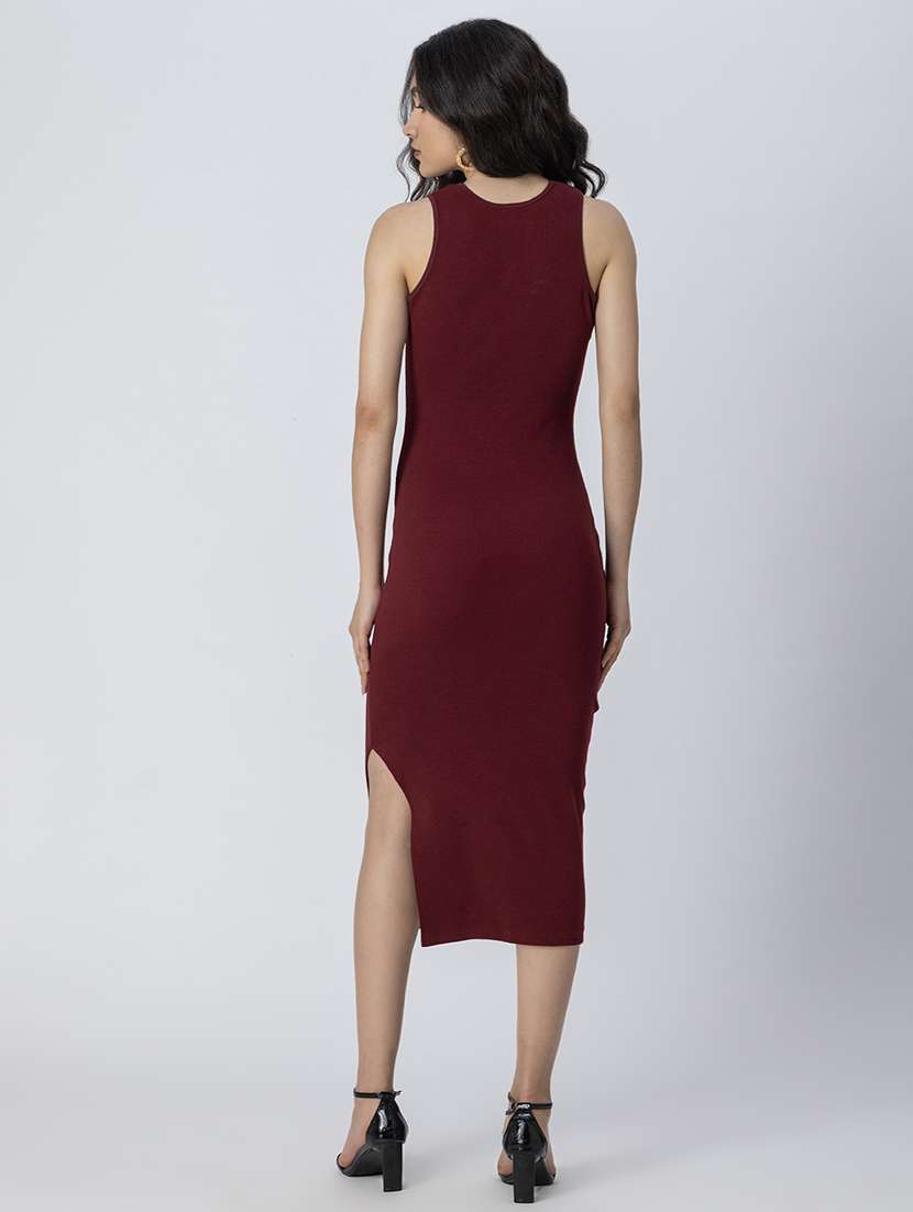 women solid sleeveless bodycon dress - 21246910 -  Standard Image - 3