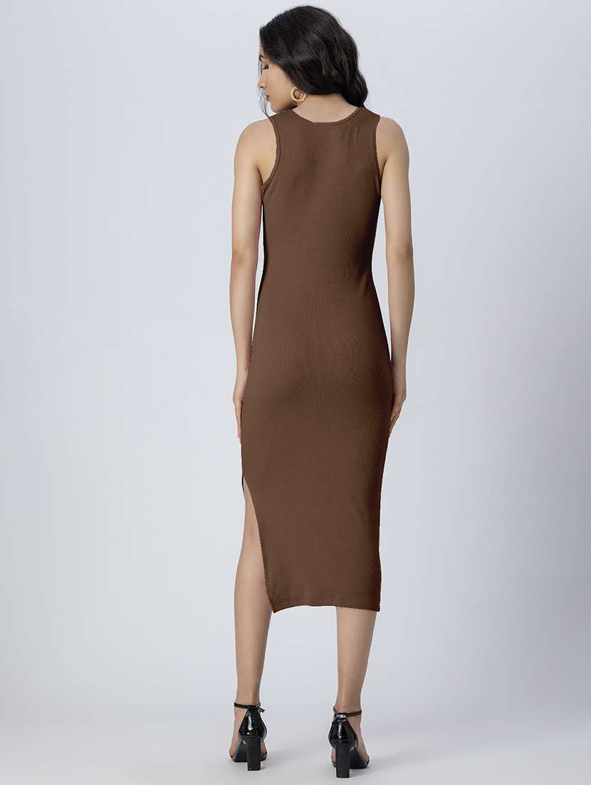 women solid sleeveless bodycon dress - 21246911 -  Standard Image - 3