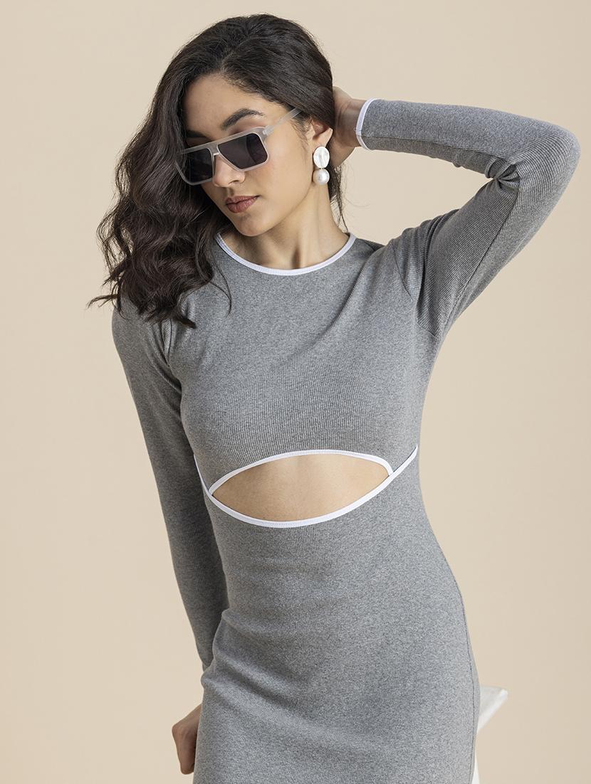 women solid long sleeves bodycon dress - 21246919 - Standard Image - 5