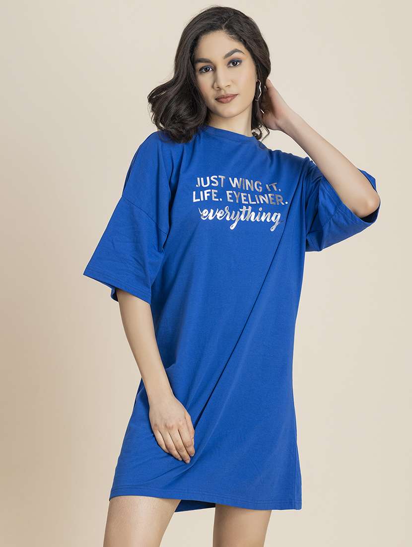 women printed jersey t-shirt dress