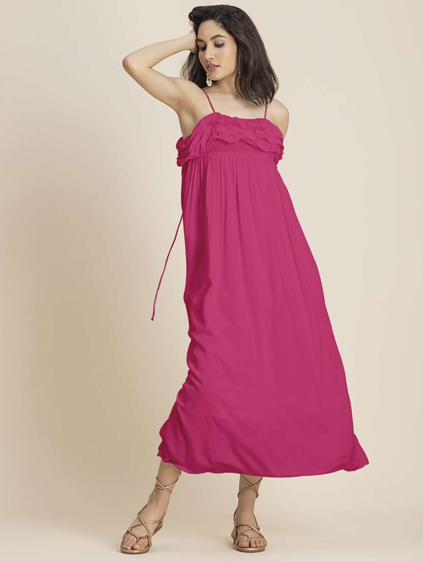 pink rayon a-line dress - 21246931 -  Standard Image - 3