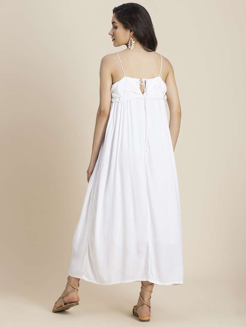 women solid shoulder strap a-line dress - 21246934 -  Standard Image - 3