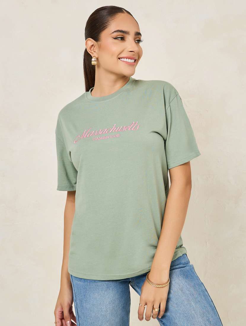 women round neck oversized t-shirt
