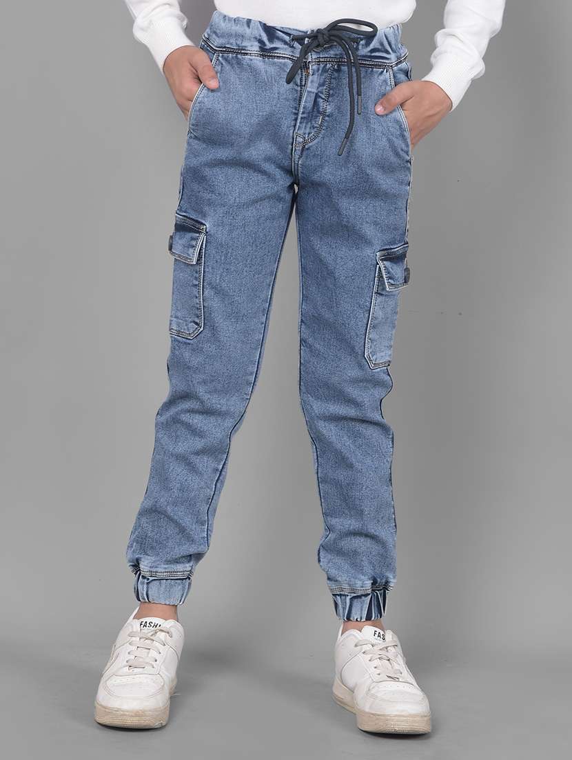 boys mid rise plain jeans