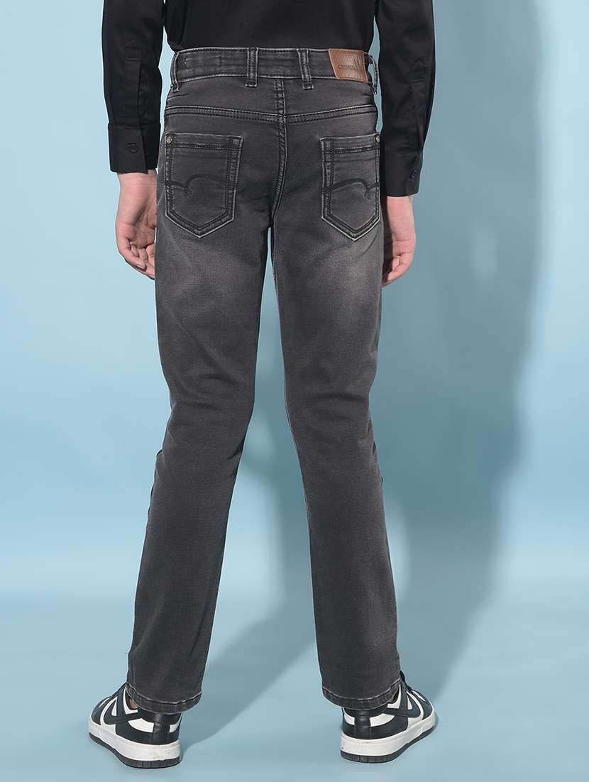 boys mid rise plain denim jeans - 21247074 -  Standard Image - 3